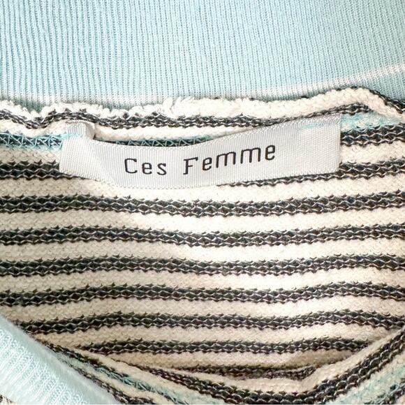 Ces Femme Striped Patchwork Print Long Sleeve Knit Top, EUC, Size Small - Picture 7 of 13